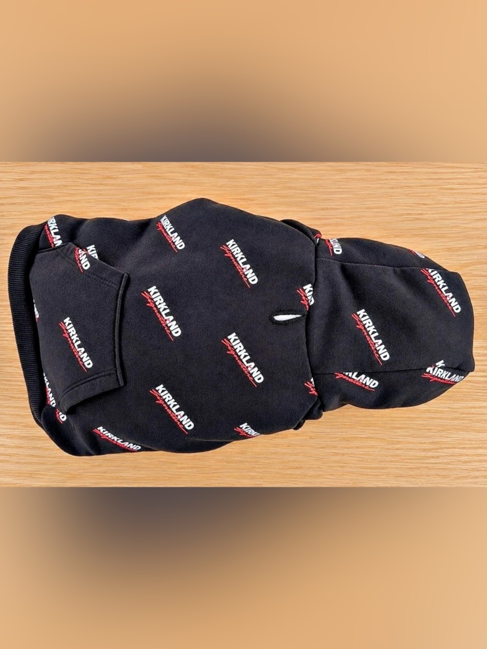 Kirkland Signature Dog Hoodie Small Black Logo Print